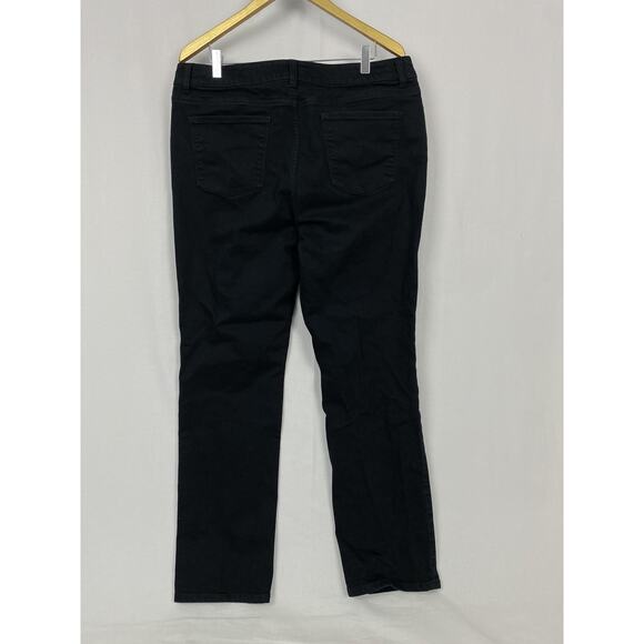 Talbots Heritage Straight Jeans Womens 16/33 Black Stretch Denim Fits 37x33 - Picture 2 of 14